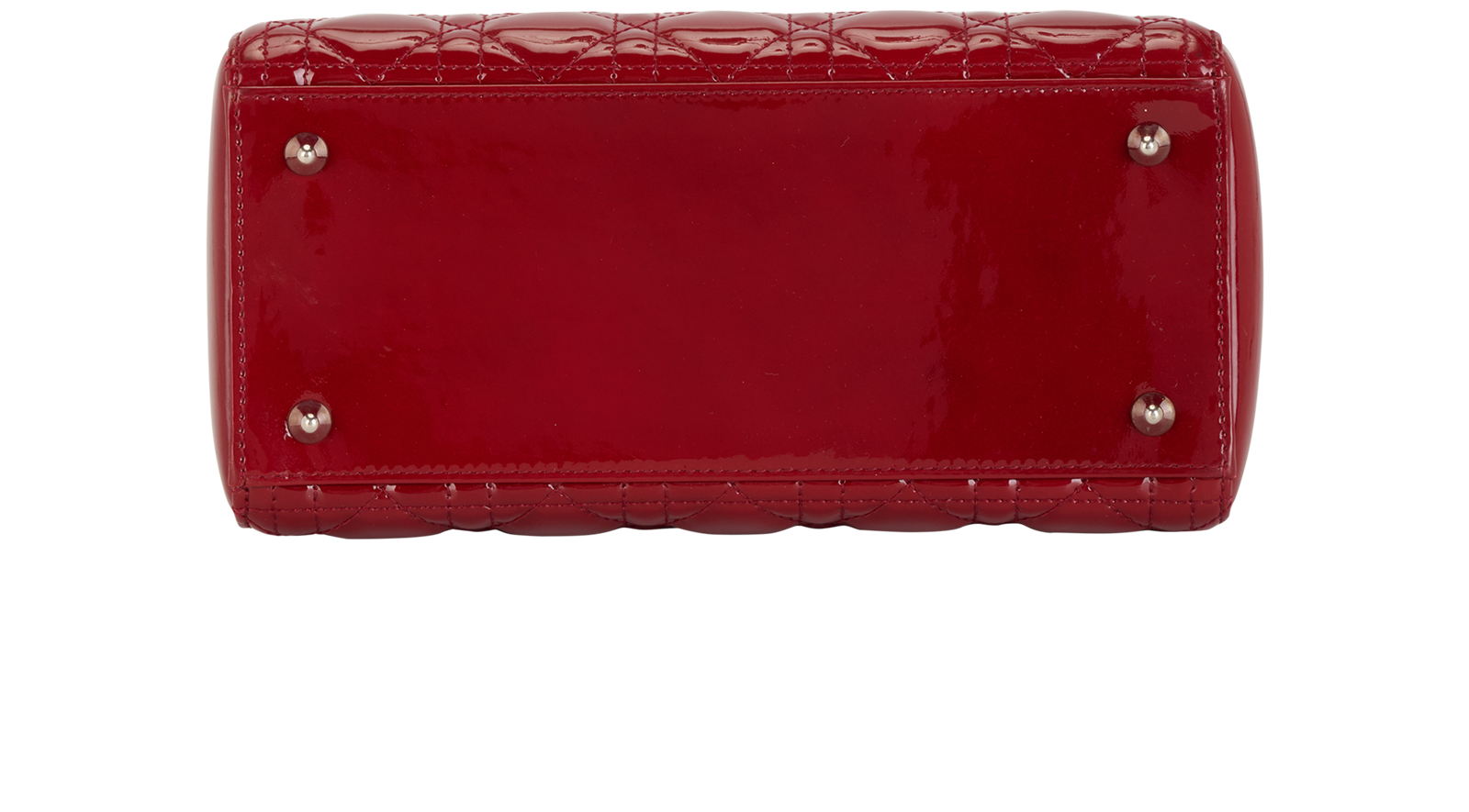 Medium Lady Dior, &pound;1,600, Handbags, Red, Leather/Patent Leather, Top view